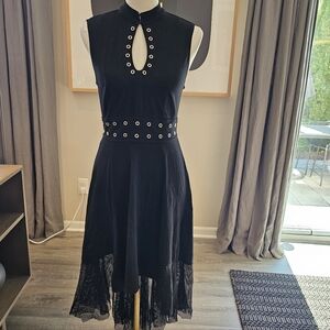 Sold Tripp NYC Black High Low Dress with Eyelet Details S